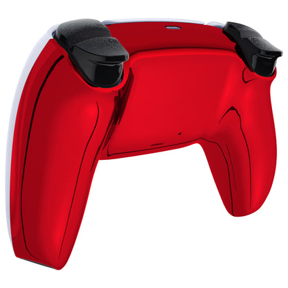 eXtremeRate PS5コントローラーBDM-010/020/030/040/050対応交換対応用バックハウジングボトムシェル【クロームレッドグロッシー】