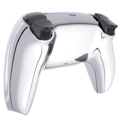 eXtremeRate PS5コントローラーBDM-010/020/030/040/050対応交換対応用バックハウジングボトムシェル【クロームシルバー】