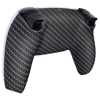 eXtremeRate PS5コントローラーBDM-010/020/030/040/050対応交換対応用バックハウジングボトムシェル【ブラックシルバーカーボンファイバー】