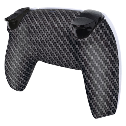 eXtremeRate PS5コントローラーBDM-010/020/030/040/050対応交換対応用バックハウジングボトムシェル【ブラックシルバーカーボンファイバー】