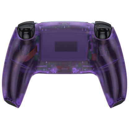 eXtremeRate PS5コントローラーBDM-010/020/030/040/050対応交換対応用バックハウジングボトムシェル【クリアパープル】
