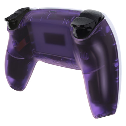 eXtremeRate PS5コントローラーBDM-010/020/030/040/050対応交換対応用バックハウジングボトムシェル【クリアパープル】