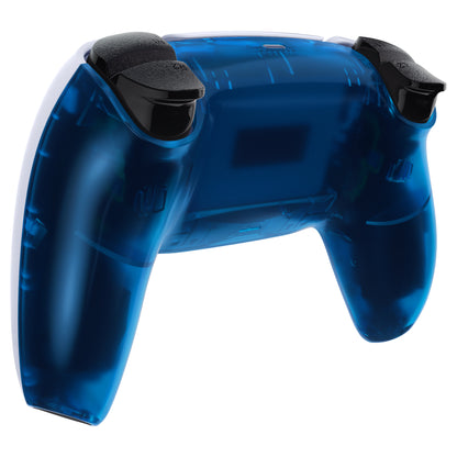 eXtremeRate PS5コントローラーBDM-010/020/030/040/050対応交換対応用バックハウジングボトムシェル【クリアブルー】