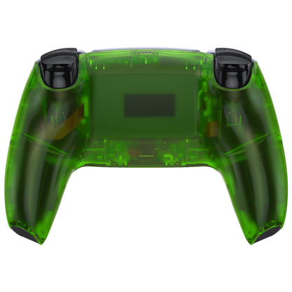eXtremeRate PS5コントローラーBDM-010/020/030/040/050対応交換対応用バックハウジングボトムシェル【クリアグリーン】