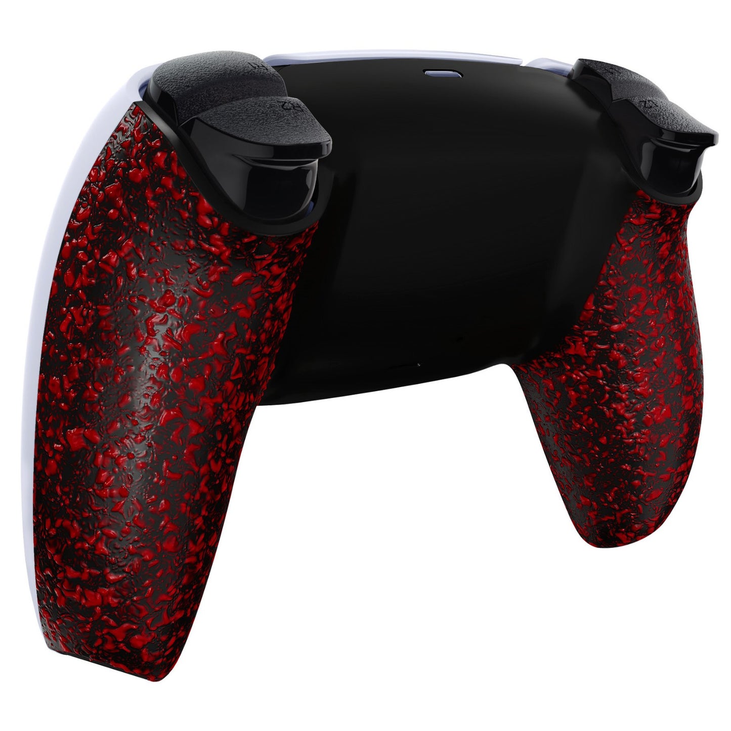 eXtremeRate PS5コントローラーBDM-010/020/030/040/050対応交換対応用バックハウジングボトムシェル【テクスチャー・赤色】
