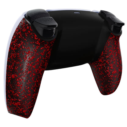 eXtremeRate PS5コントローラーBDM-010/020/030/040/050対応交換対応用バックハウジングボトムシェル【テクスチャー・赤色】