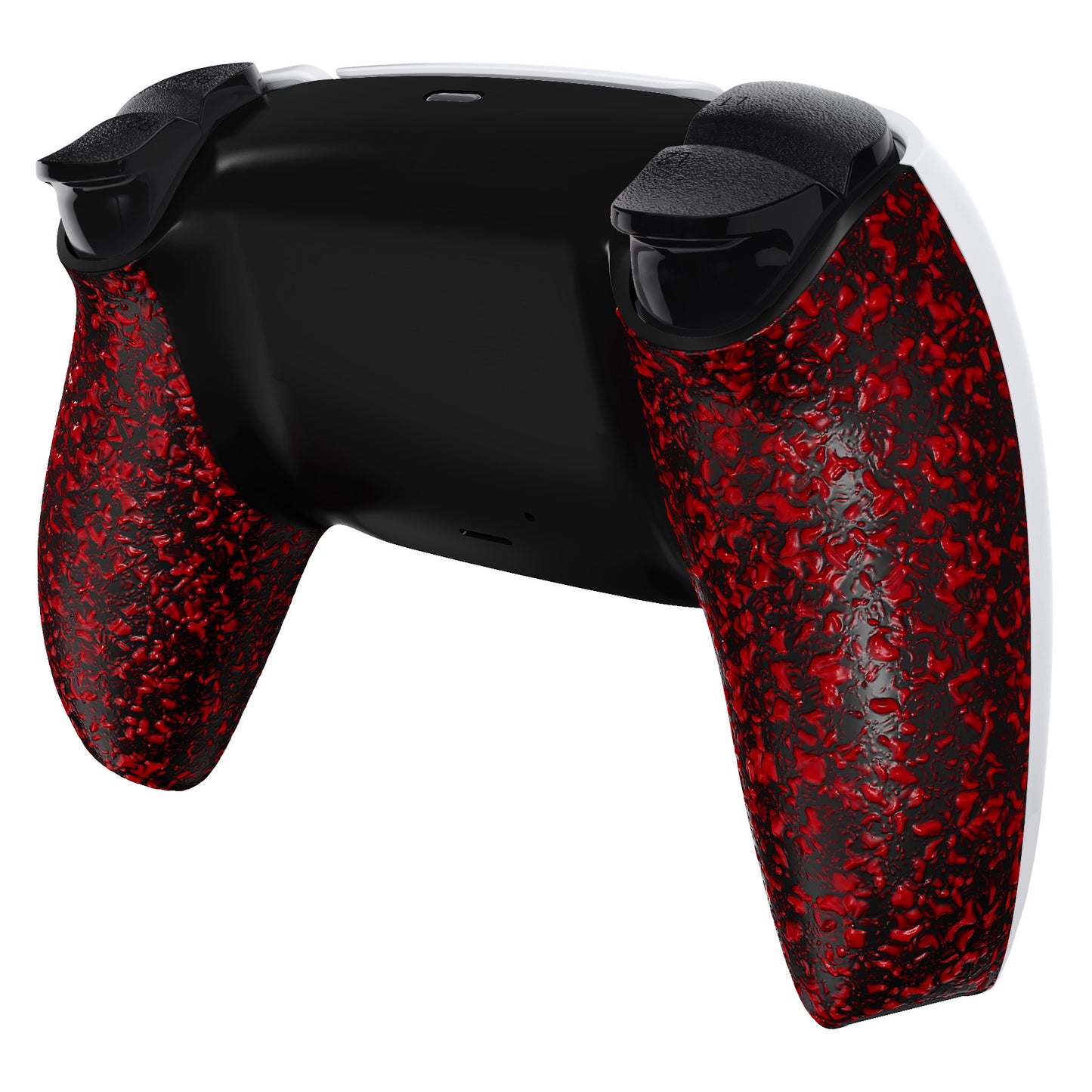 eXtremeRate PS5コントローラーBDM-010/020/030/040/050対応交換対応用バックハウジングボトムシェル【テクスチャー・赤色】