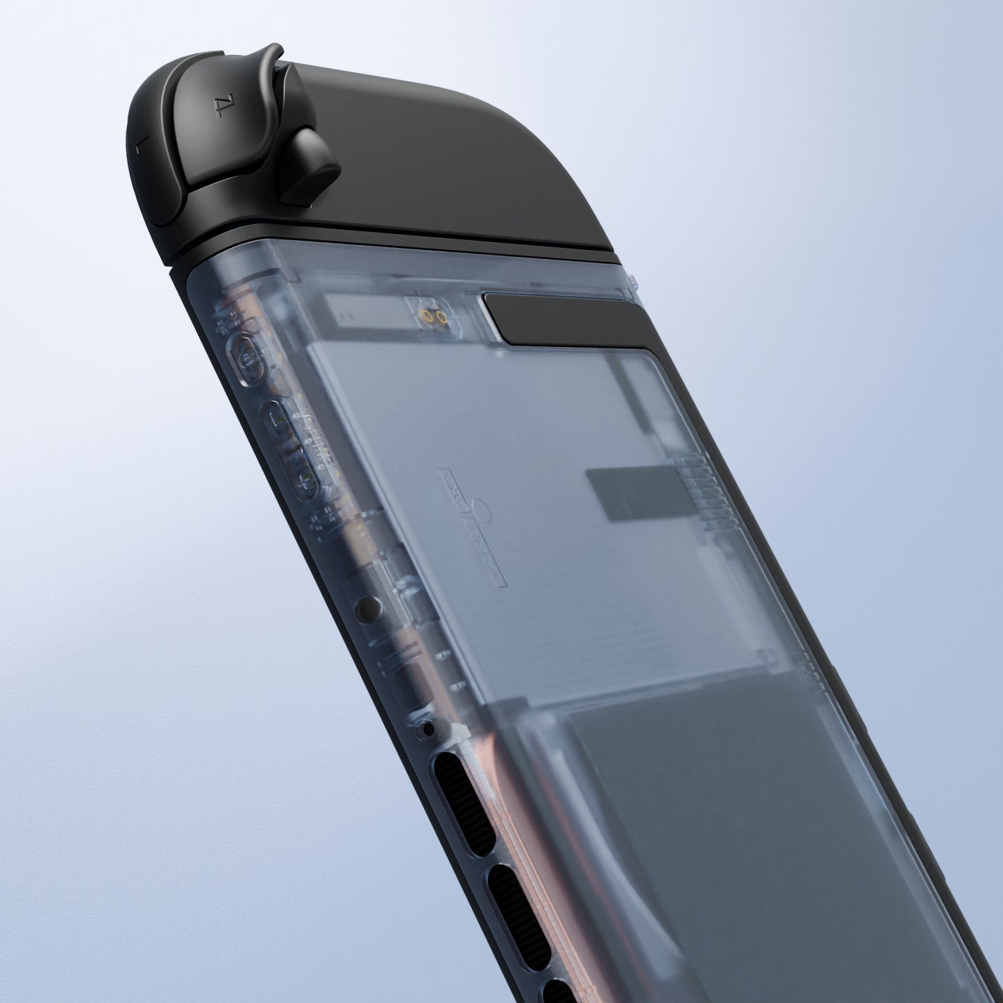 eXtremeRate Nintendo Switch 2コンソール対応交換バックプレート - キックスタンドなし【クリアグレイシャーブルー】