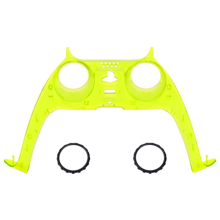 eXtremeRate PS5コントローラーBDM-010/020/030/040/050対応アクセントリング付き交換対応用装飾トリムシェル【クリアライムグリーン】