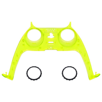 eXtremeRate PS5コントローラーBDM-010/020/030/040/050対応アクセントリング付き交換対応用装飾トリムシェル【クリアライムグリーン】