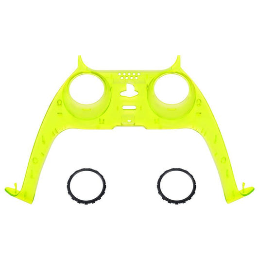 eXtremeRate PS5コントローラーBDM-010/020/030/040/050対応アクセントリング付き交換対応用装飾トリムシェル【クリアライムグリーン】