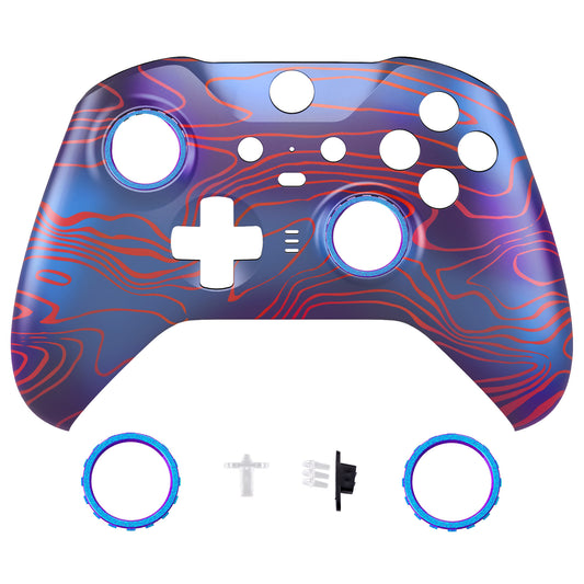 eXtremeRate Xbox One Elite Series 2&Elite 2 Coreコントローラー（モデル1797）用交換フロントハウジングシェルケース＆アクセントリング【ダマスクス】