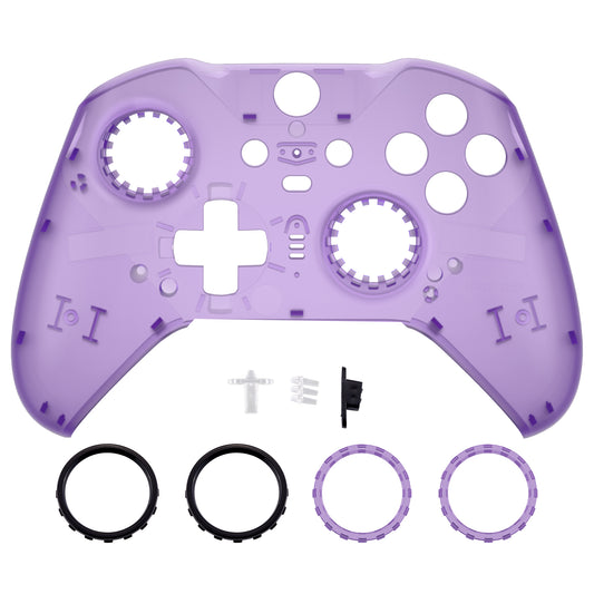 eXtremeRate Xbox One Elite Series 2&Elite 2 Coreコントローラー（モデル1797）用交換フロントハウジングシェルケース＆アクセントリング【クリアパープル】