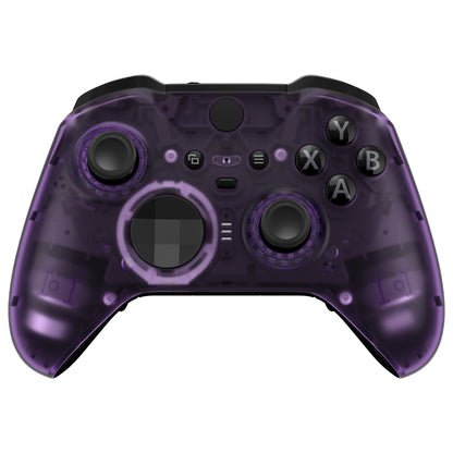 eXtremeRate Xbox One Elite Series 2&Elite 2 Coreコントローラー（モデル1797）用交換フロントハウジングシェルケース＆アクセントリング【クリアパープル】