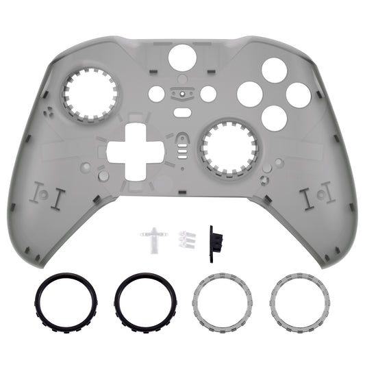 eXtremeRate Xbox One Elite Series 2&Elite 2 Coreコントローラー（モデル1797）用交換フロントハウジングシェルケース＆アクセントリング【クリアブラック】