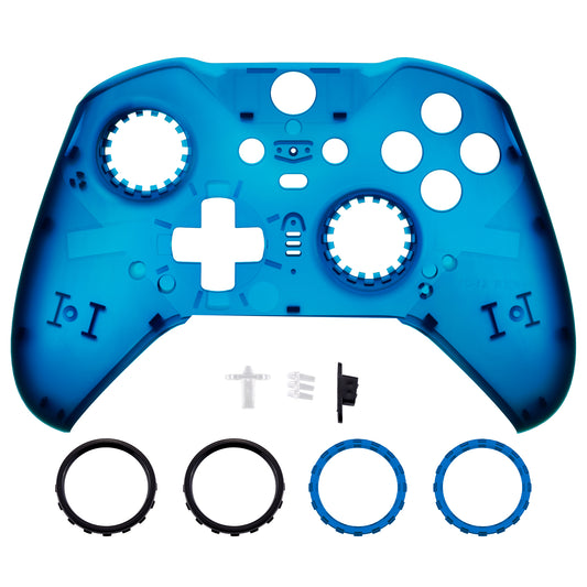 eXtremeRate Xbox One Elite Series 2&Elite 2 Coreコントローラー（モデル1797）用交換フロントハウジングシェルケース＆アクセントリング【クリアブルー】