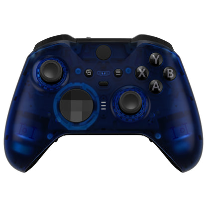 eXtremeRate Xbox One Elite Series 2&Elite 2 Coreコントローラー（モデル1797）用交換フロントハウジングシェルケース＆アクセントリング【クリアブルー】