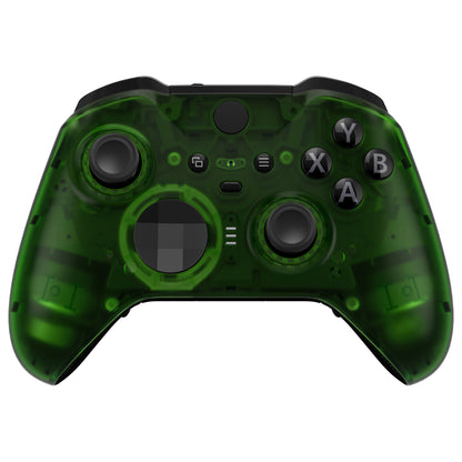 eXtremeRate Xbox One Elite Series 2&Elite 2 Coreコントローラー（モデル1797）用交換フロントハウジングシェルケース＆アクセントリング【クリアグリーン】