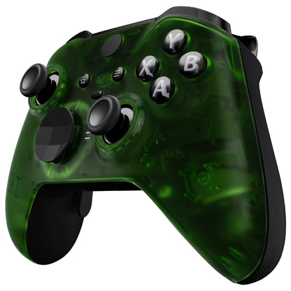 eXtremeRate Xbox One Elite Series 2&Elite 2 Coreコントローラー（モデル1797）用交換フロントハウジングシェルケース＆アクセントリング【クリアグリーン】
