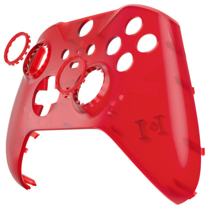 eXtremeRate Xbox One Elite Series 2&Elite 2 Coreコントローラー（モデル1797）用交換フロントハウジングシェルケース＆アクセントリング【クリアレッド】