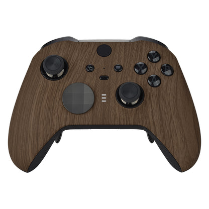 eXtremeRate Xbox One Elite Series 2&Elite 2 Coreコントローラー（モデル1797）用交換フロントハウジングシェルケース＆アクセントリング【木目調デザイン】