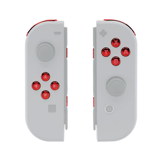 eXtremeRate NS Switch用ジョイコン交換フルセットボタン【クロームレッドグロッシー】