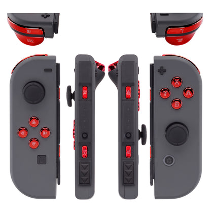 eXtremeRate NS Switch用ジョイコン交換フルセットボタン【クロームレッドグロッシー】