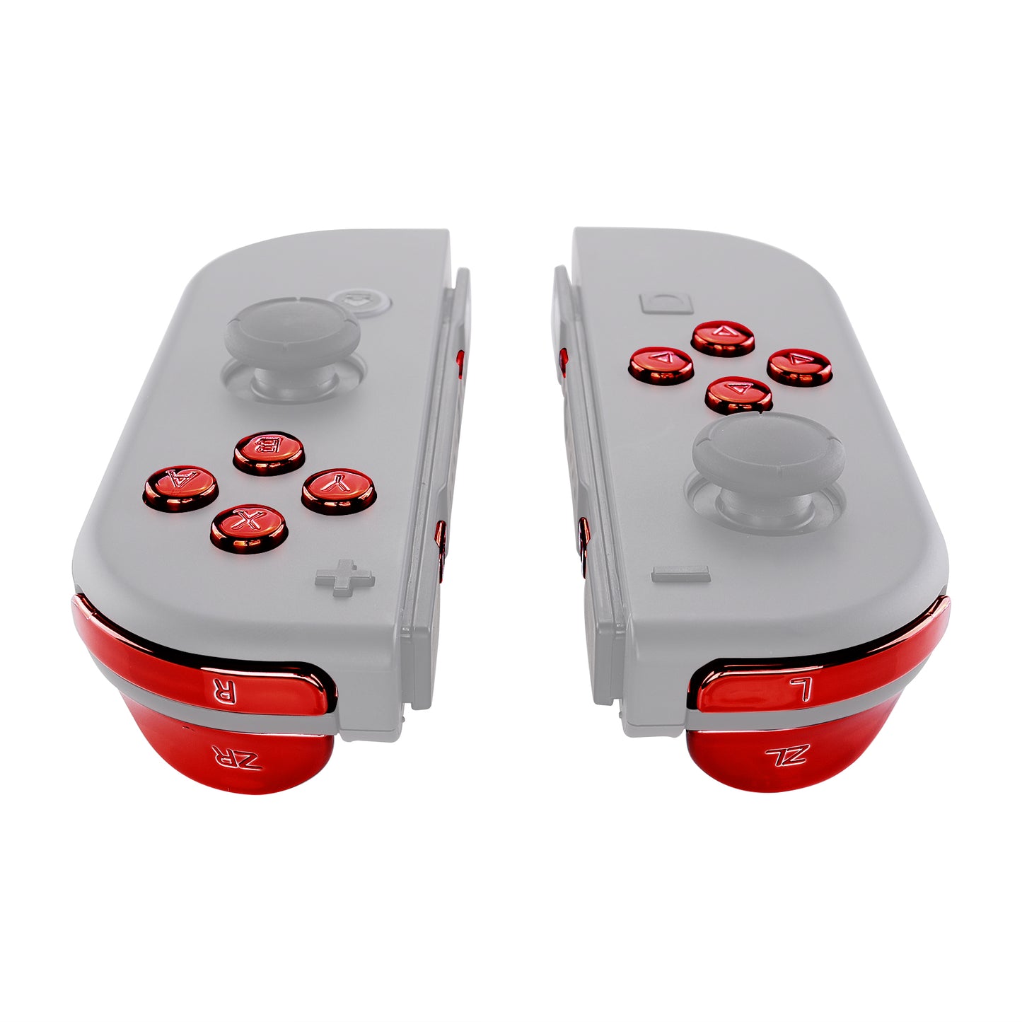 eXtremeRate NS Switch用ジョイコン交換フルセットボタン【クロームレッドグロッシー】