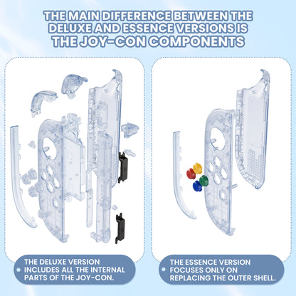 eXtremeRate Nintendo Switch 2対応ジョイコン交換フルセットシェルケース、ボタン付き - デラックス版【クリアグレイシャーブルー】