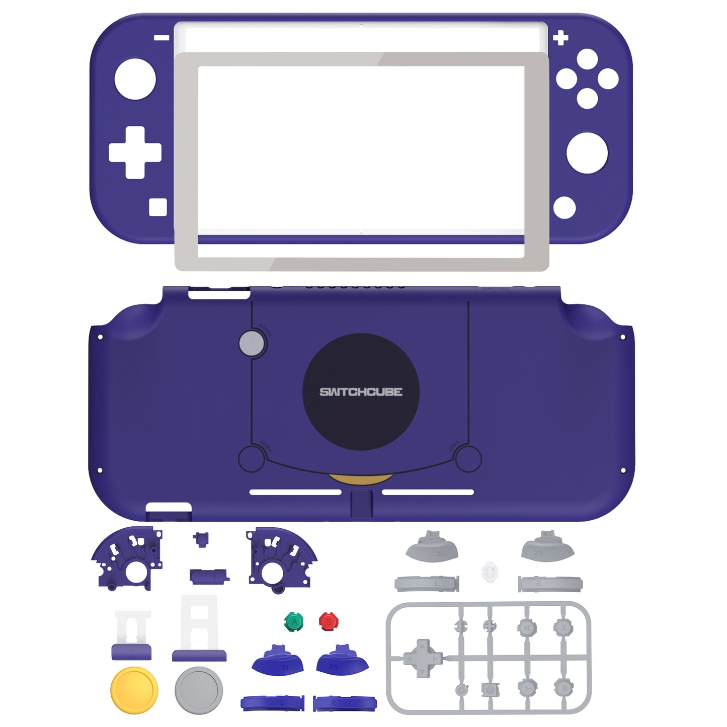 eXtremeRate Nintendo Switch Lite用交換フルセットシェル＆ABXYボタン保護フィルム付き【クラシックNGCスタイル】