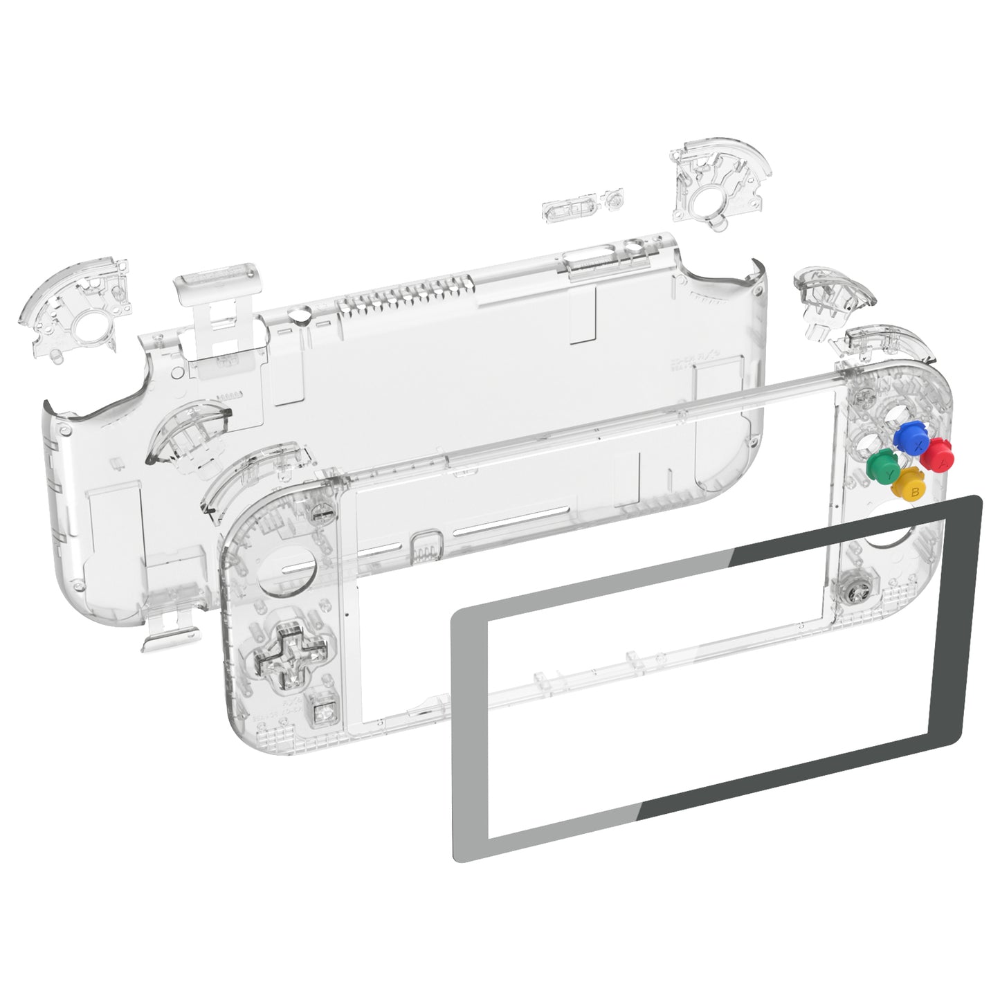 eXtremeRate Nintendo Switch Lite用交換フルセットシェル＆ボタンキット保護フィルム付き【クリスタルクリア】