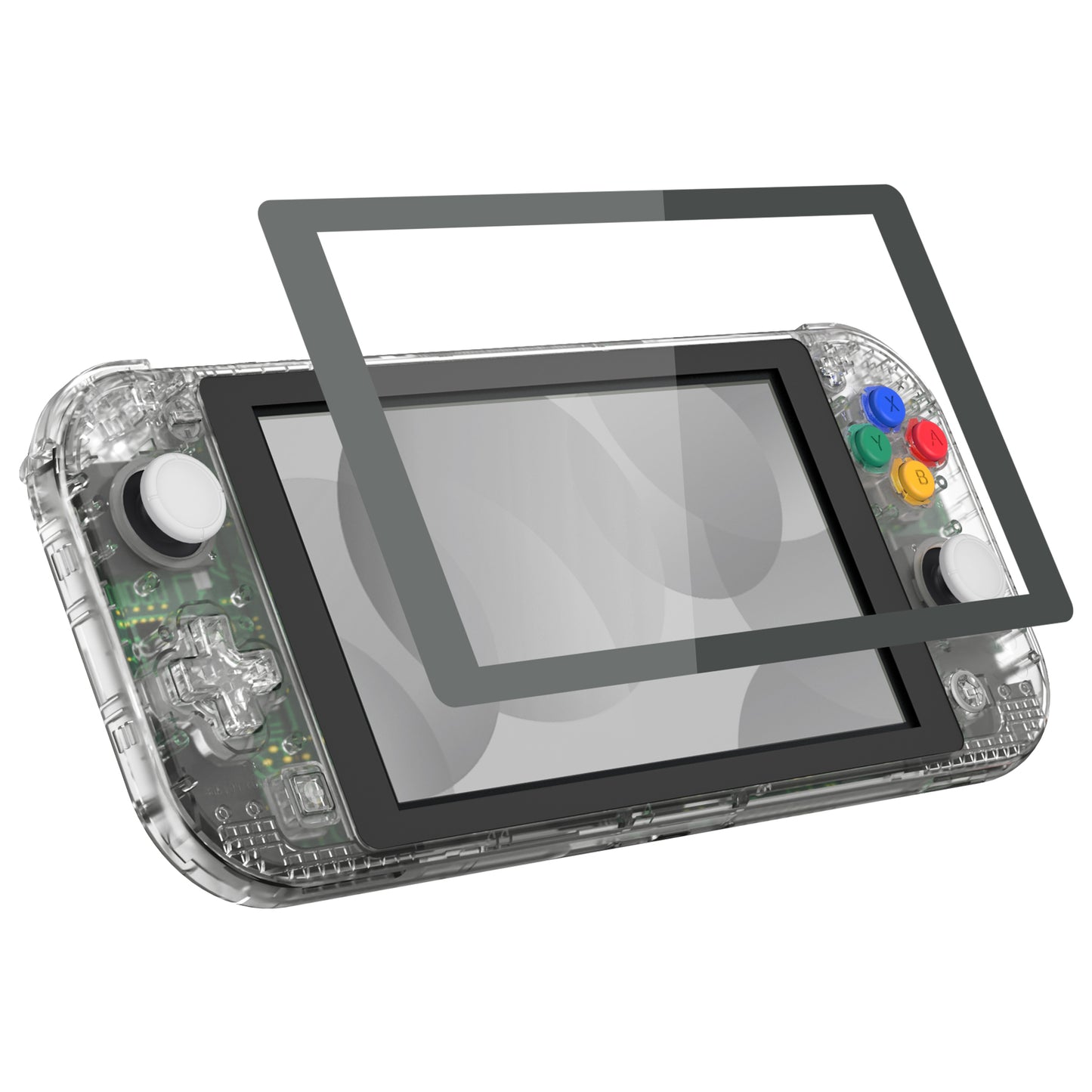 eXtremeRate Nintendo Switch Lite用交換フルセットシェル＆ボタンキット保護フィルム付き【クリスタルクリア】