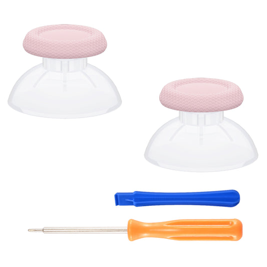 eXtremeRate PS5&PS4全モデルのコントローラー対応交換対応用サムスティックアナログスティックジョイスティック【クリア&チェリーブロッサムピンク】