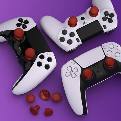 eXtremeRate ThumbsGear V3 Swappable Ergonomic Thumbsticks for PS5 & PS4 Controllers [Carmine Red]