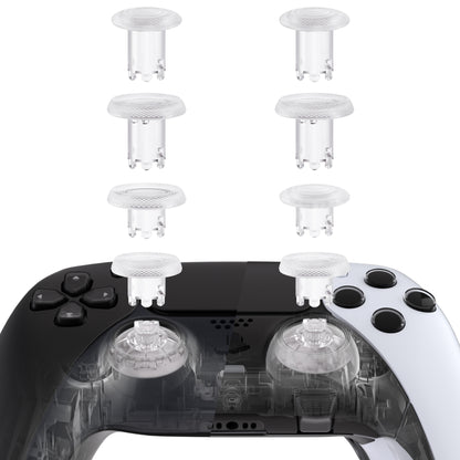 eXtremeRate ThumbsGear V3 Interchangeable Ergonomic Thumbsticks for PS5 & PS4 Controllers [Clear]