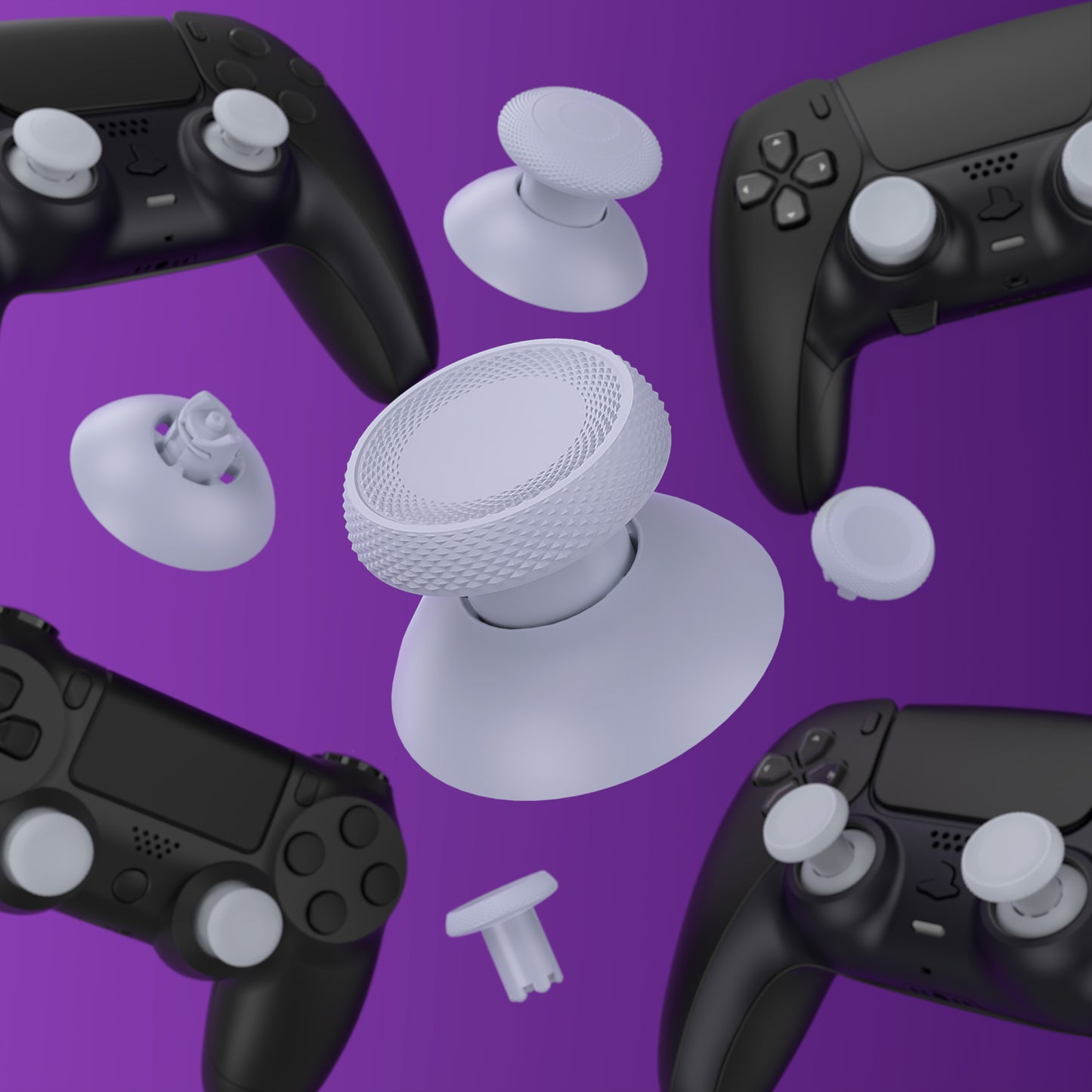 eXtremeRate PS5 Edge&PS5&PS4コントローラー対応用ThumbsGear V3交換可能なエルゴノミックサムスティック【オリジナルホワイト】