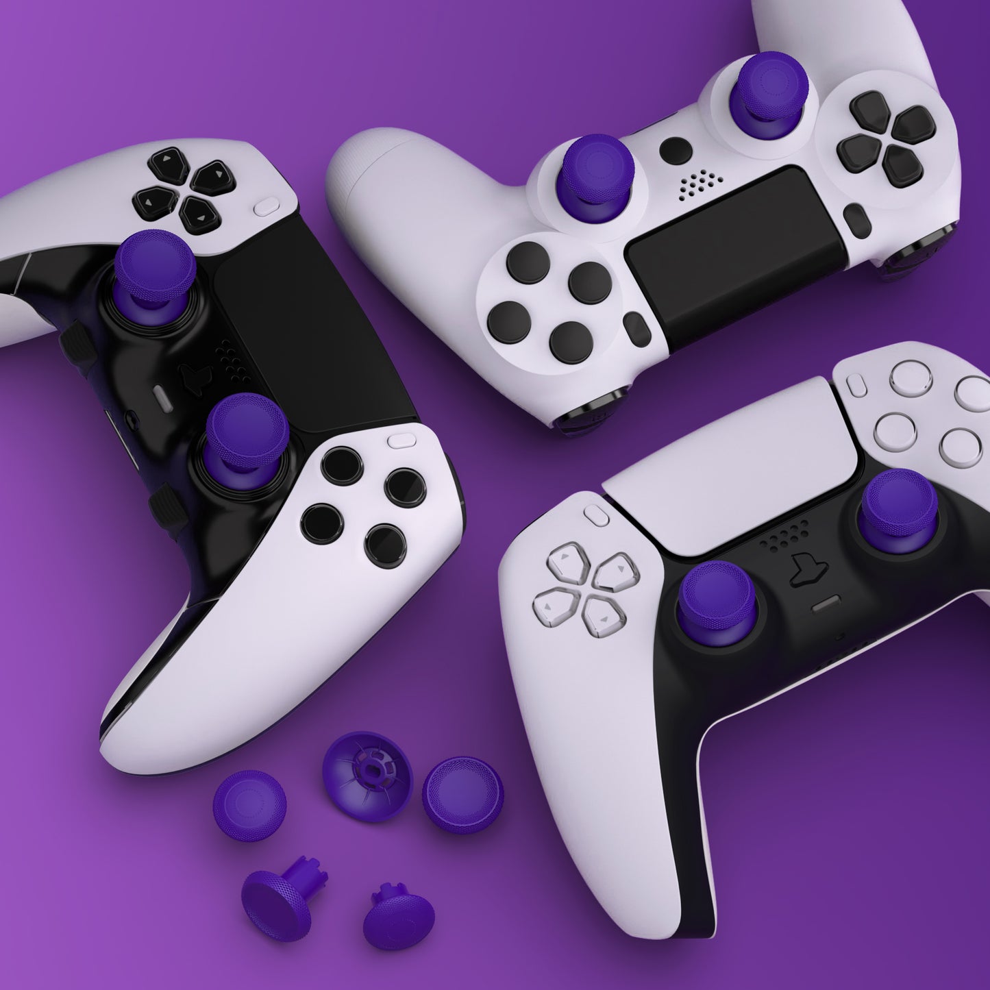 eXtremeRate PS5 Edge&PS5&PS4コントローラー対応用ThumbsGear V3交換可能なエルゴノミックサムスティック【パープル】