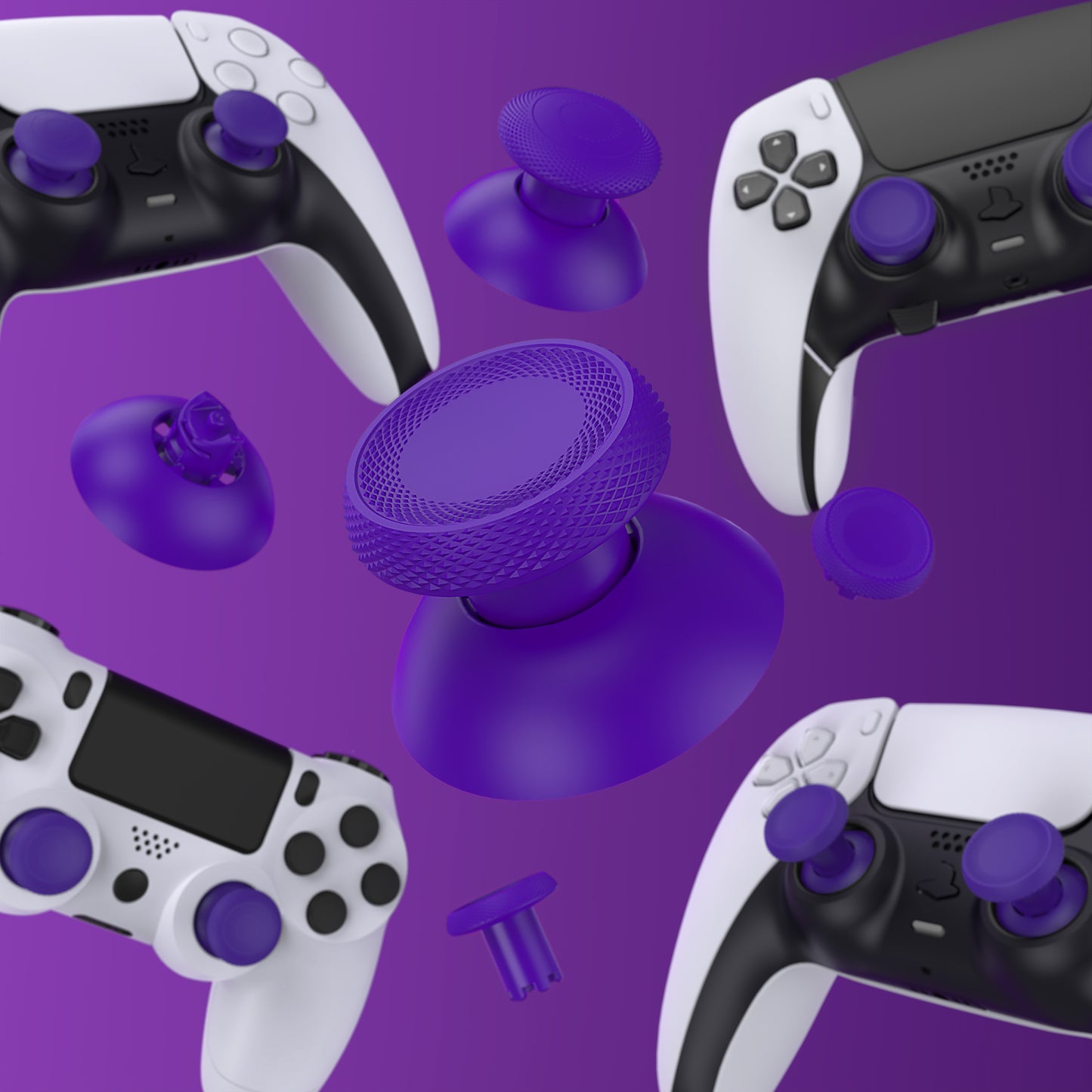 eXtremeRate PS5 Edge&PS5&PS4コントローラー対応用ThumbsGear V3交換可能なエルゴノミックサムスティック【パープル】