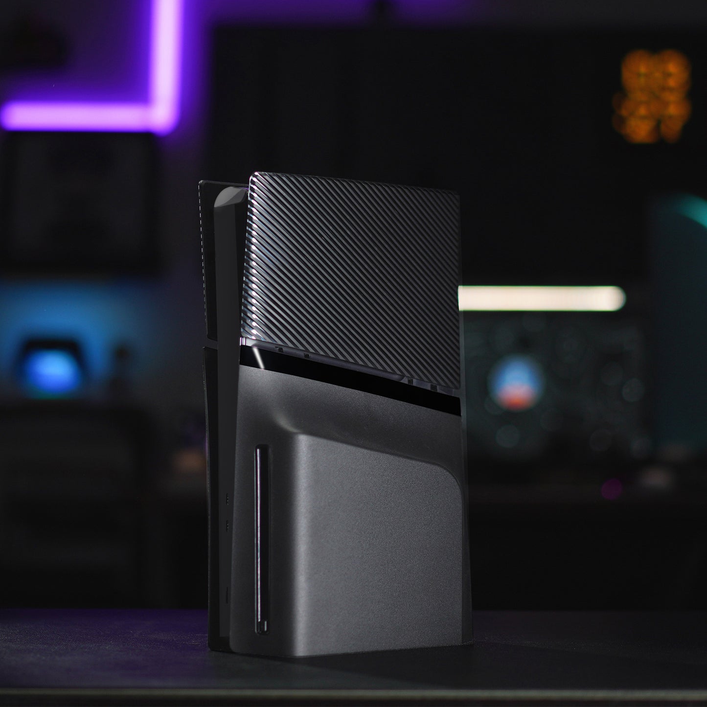 eXtremeRate eXcover PS5 Slim ディスク版対応 交換用外装カバーセット（上下カバー+通気孔付きサイドパネル＆バックプレート）【ブラック】