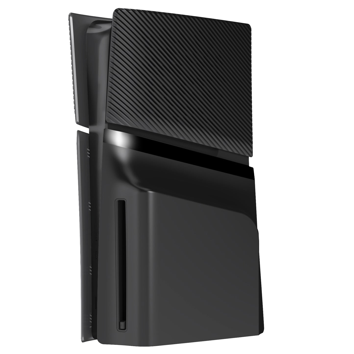 eXtremeRate eXcover PS5 Slim ディスク版対応 交換用外装カバーセット（上下カバー+通気孔付きサイドパネル＆バックプレート）【ブラック】