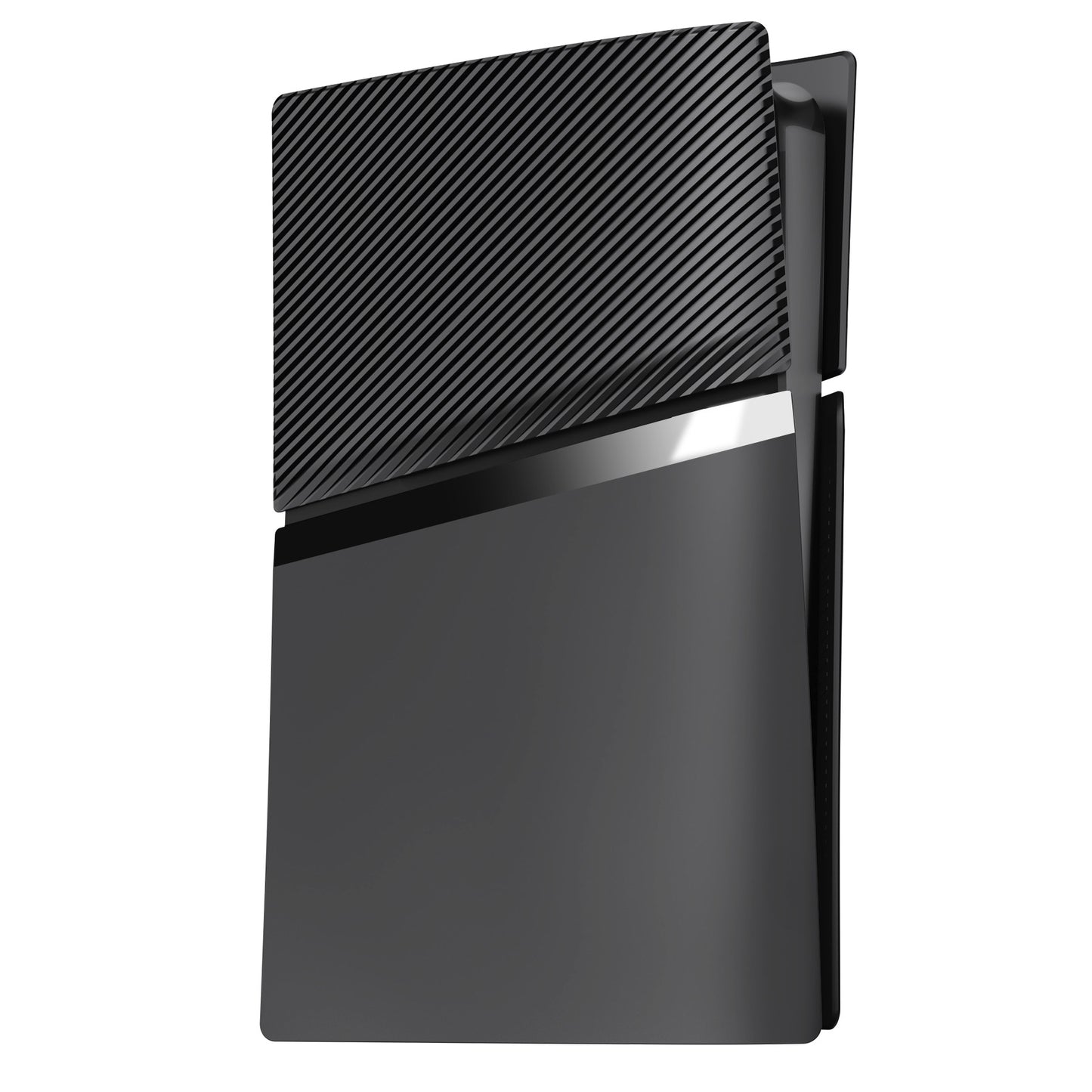 eXtremeRate eXcover PS5 Slim ディスク版対応 交換用外装カバーセット（上下カバー+通気孔付きサイドパネル＆バックプレート）【ブラック】
