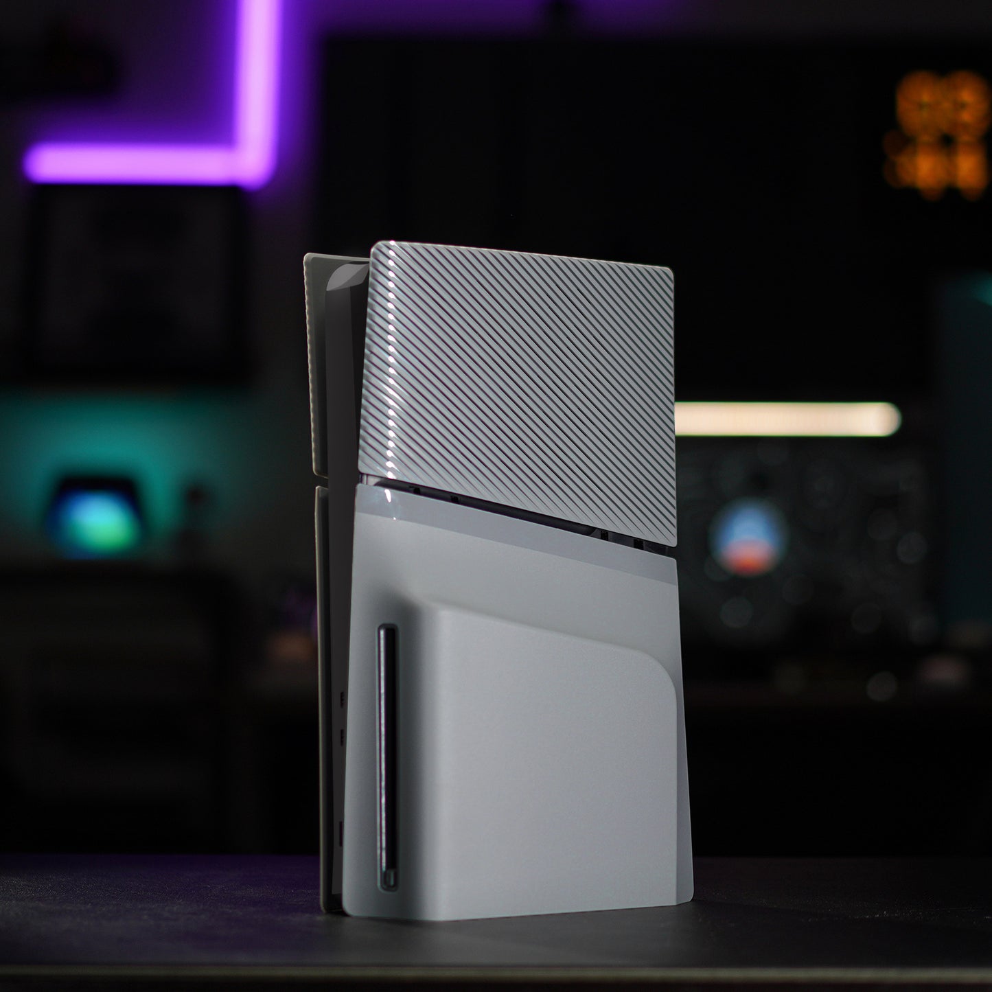 eXtremeRate eXcover PS5 Slim ディスク版対応 交換用外装カバーセット（上下カバー+通気孔付きサイドパネル＆バックプレート）【ニューホープグレイ】