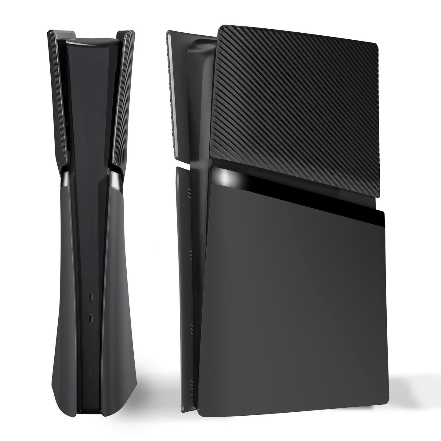 eXtremeRate eXcover PS5 Slim デジタル版対応 交換用外装カバーセット（上下カバー+通気孔付きサイドパネル＆バックプレート）【ブラック】