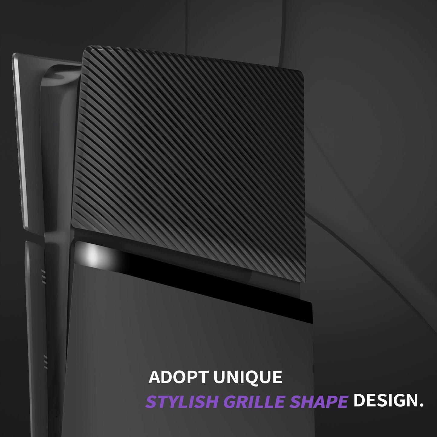 eXtremeRate eXcover PS5 Slim デジタル版対応 交換用外装カバーセット（上下カバー+通気孔付きサイドパネル＆バックプレート）【ブラック】