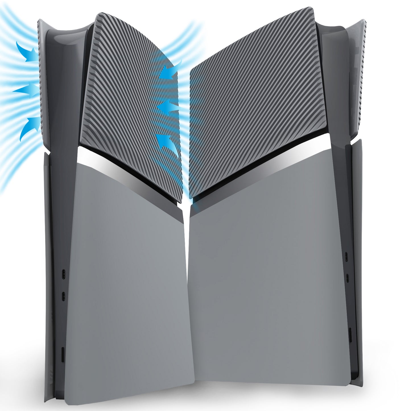 eXtremeRate eXcover PS5 Slim デジタル版対応 交換用外装カバーセット（上下カバー+通気孔付きサイドパネル＆バックプレート）【ニューホープグレイ】