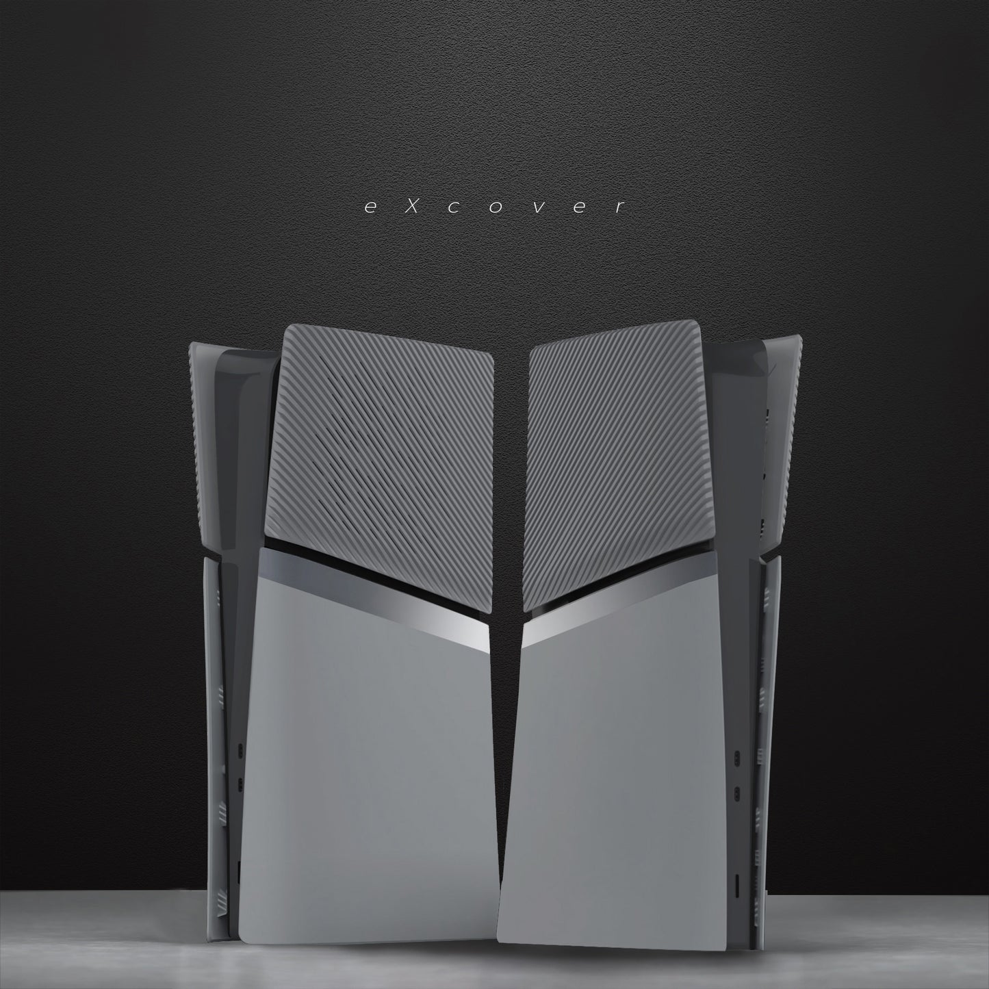 eXtremeRate eXcover PS5 Slim デジタル版対応 交換用外装カバーセット（上下カバー+通気孔付きサイドパネル＆バックプレート）【ニューホープグレイ】