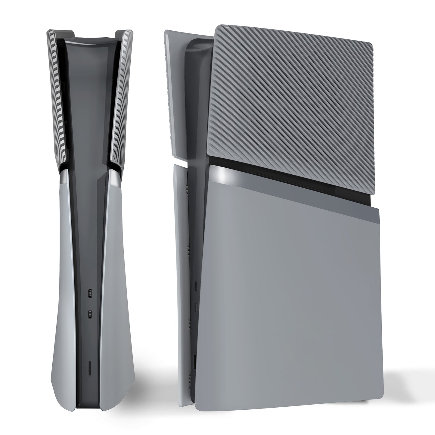 eXtremeRate eXcover PS5 Slim デジタル版対応 交換用外装カバーセット（上下カバー+通気孔付きサイドパネル＆バックプレート）【ニューホープグレイ】