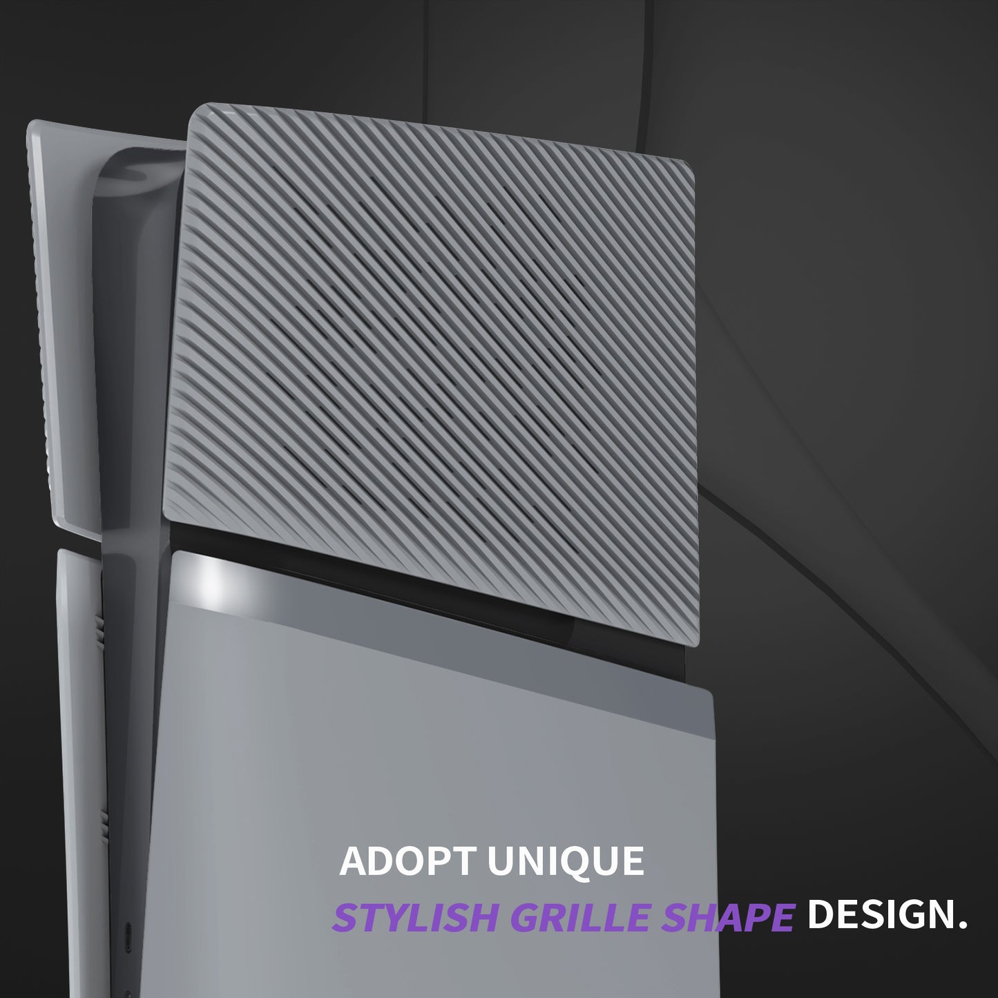 eXtremeRate eXcover PS5 Slim デジタル版対応 交換用外装カバーセット（上下カバー+通気孔付きサイドパネル＆バックプレート）【ニューホープグレイ】