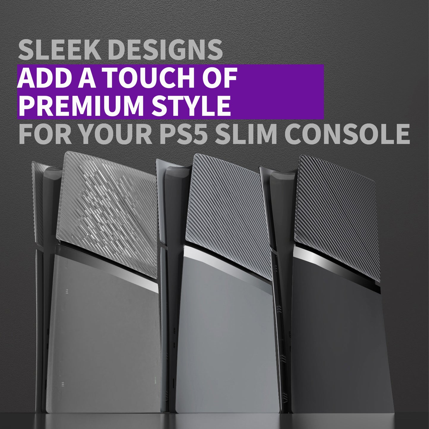 eXtremeRate eXcover PS5 Slim デジタル版対応 交換用外装カバーセット（上下カバー+通気孔付きサイドパネル＆バックプレート）【ニューホープグレイ】