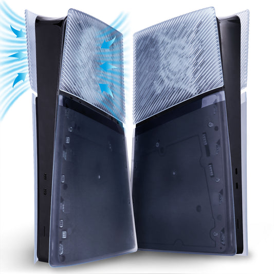 eXtremeRate eXcover PS5 Slim デジタル版対応 交換用外装カバーセット（上下カバー+通気孔付きサイドパネル＆バックプレート）【クリアアイスブルー】